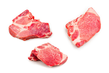 Raw pork isolated on white background.