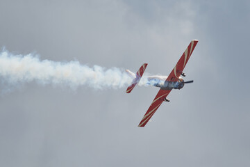 Pilot performances of Yak piston aircraft at the air show