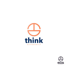 Think differently logo design concept