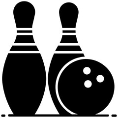 
A recreational activity or sport, bowling game icon
