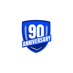 90 Years Anniversary Celebration Vector Template Design Illustration