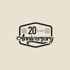 20 Years Anniversary Celebration Vector Template Design Illustration