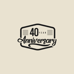 Obraz premium 40 Years Anniversary Celebration Vector Template Design Illustration