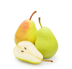 Three pears isolated on white background