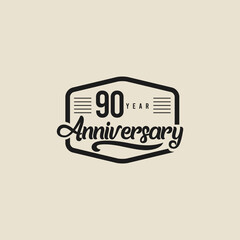 90 Years Anniversary Celebration Vector Template Design Illustration