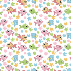 cute fish seamless pattern