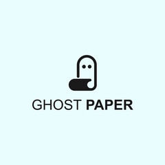 abstract ghost logo. paper icon