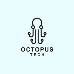 tech octopus logo. tech icon