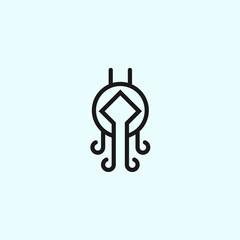 octopus coin logo. money icon