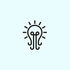 abstract octopus logo. bulb icon