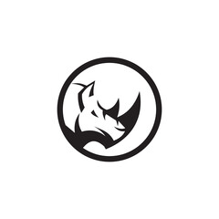 Rhino animal logo design template