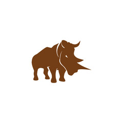 Rhino animal logo design template