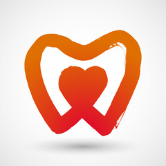 Heart with tooth symbol