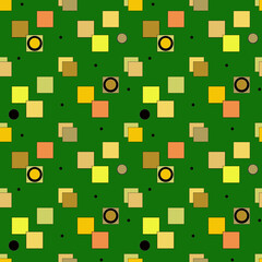 Seamless pattern with different squares is used for wrapping paper, wallpaper, prints, textiles.
