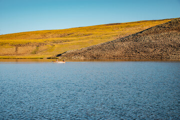 big lake in the mountains