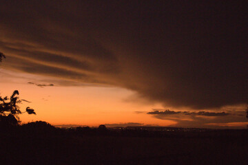 Amazing orange evening sky