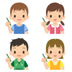 笑顔の男の子のアイコン セット 子ども イラスト Wall Mural Ykc