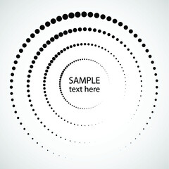 Halftone dots in circle form. round logo . vector dotted frame . design element
