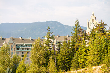Fototapeta na wymiar Buildings and homes of Whistler in summer season, canada