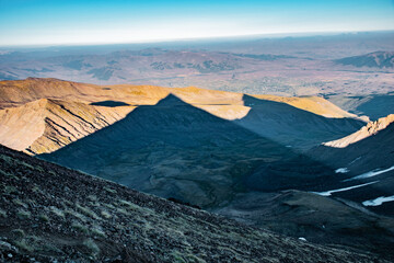 aerial view of mountain range
