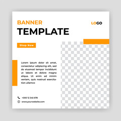 Fototapeta premium Modern Social Media banner template can be edited. Anyone can use this design easily. Promotional web banners for social media. Elegant sale and discount promo - Vector.