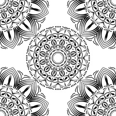 seamless pattern mandala art in black, for decoration and other elements