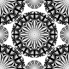 seamless pattern mandala art in black, for decoration and other elements