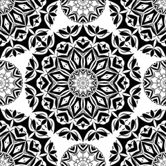 seamless pattern mandala art in black, for decoration and other elements