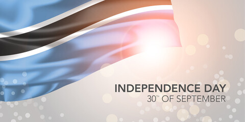 Botswana happy independence day vector banner, greeting card
