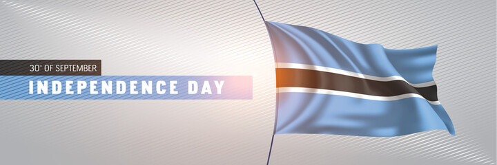 Fototapeta premium Botswana happy independence day greeting card, banner vector illustration