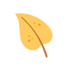 Little yellow leaf. Autumn illustration, element. Vector. Isolated on white backgrounds.