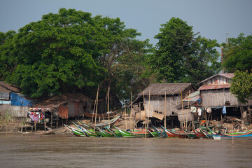 A traditional village hut near yangon,Myanmar.