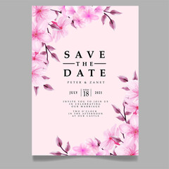 beauty floral wedding event invitation card editable template