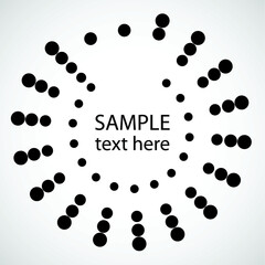 Halftone dots in circle form. round logo . vector dotted frame . design element