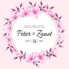 beauty floral wedding event invitation card editable template