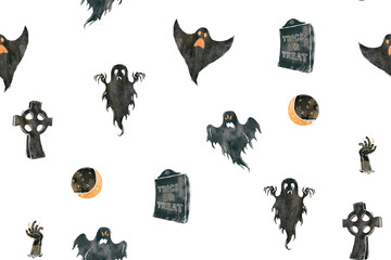  Halloween set. Wet rough acrylic technique. 