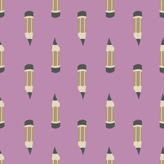 Obraz premium Seamless pattern with cartoon pencils.