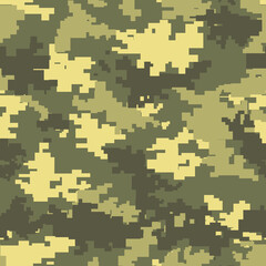 Camouflage desert modern.Pixel camo.Seamless pattern.Military texture. Print on fabric Template for design. Vector