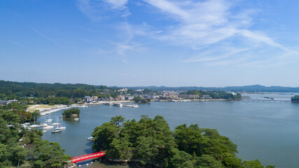 《宮城県・松島市》大高森からの眺望(空撮)