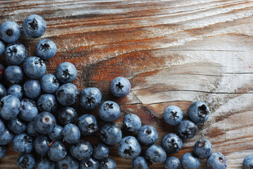 Blueberries on wooden table