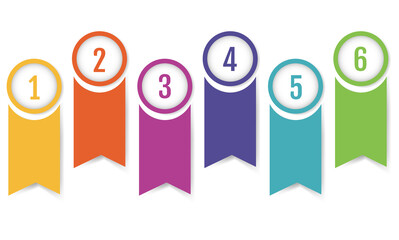 Infographic Banner Ribbon Template White Background With Gradient Mesh, Vector Illustration