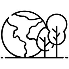 
Ecology icon design, globe with trees vector style 
