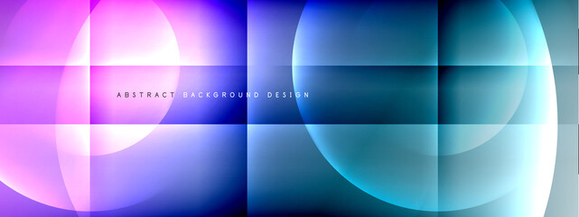 Fototapeta premium Vector abstract background - circle and cross on fluid gradient with shadows and light effects. Techno or business shiny design templates for text