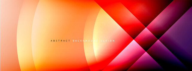 Vector abstract background - circle and cross on fluid gradient with shadows and light effects. Techno or business shiny design templates for text
