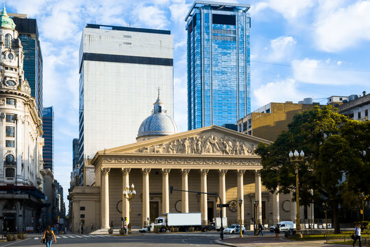 Cathedral of Buenos Aires in San Nicolas district near May Square. Argentina, South America