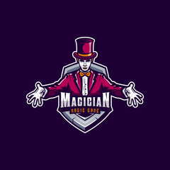 Magician Esport Logo Design Illustration For Gaming Club