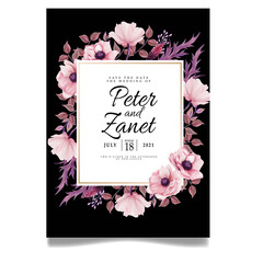 elegant floral wedding event invitation card editable template