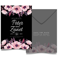 elegant floral wedding event invitation card editable template