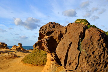 Natural rock formation at Yehliu Geopark, one of most famous wonders in Wanli, New Taipei City, Taiwan.