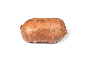 Large sweet potato isolated on white.